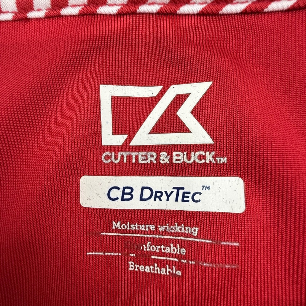 Cutter & Buck Georgia Bulldogs Mens XL Polo Shirt Red Striped CB DryTec - Picture 2 of 11